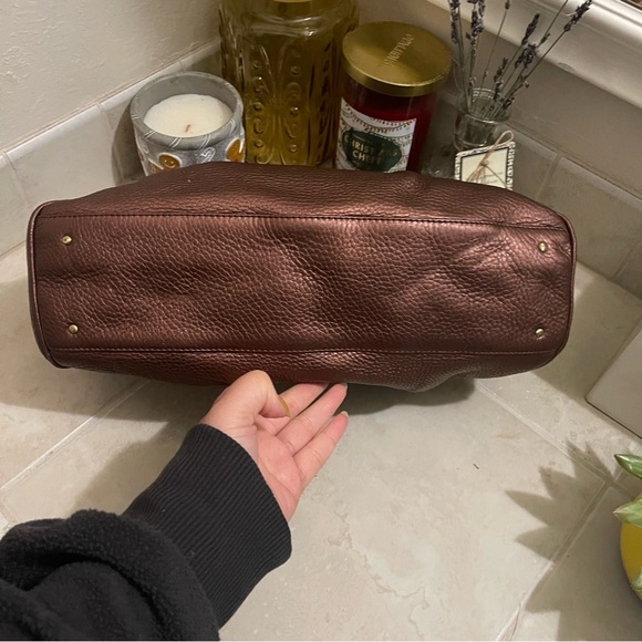 COLE HAAN- bronzed metallic leather purse -EUC - Picture 6 of 10